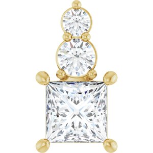 14K Yellow Gold 5.5x5.5 mm Square Pendant Mounting