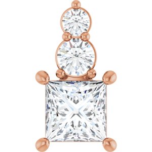 18K Rose Gold 5.5x5.5 mm Square Pendant Mounting