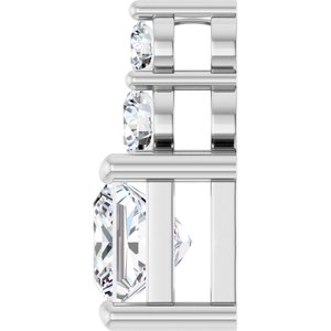 14K White Gold 5.5x5.5 mm Square Pendant Mounting – image 5