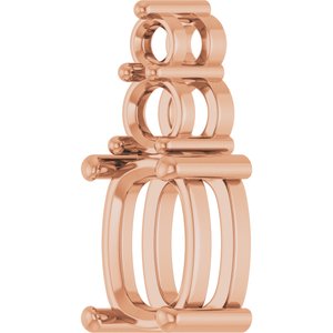 18K Rose Gold 8x6 mm Elongated Cushion Pendant Mounting – image 4
