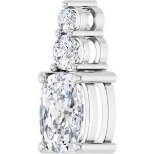 10K White Gold 8x6 mm Elongated Cushion Pendant Mounting – image 3