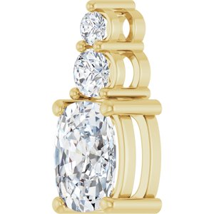 10K Yellow Gold 8x6 mm Elongated Cushion Pendant Mounting – image 3