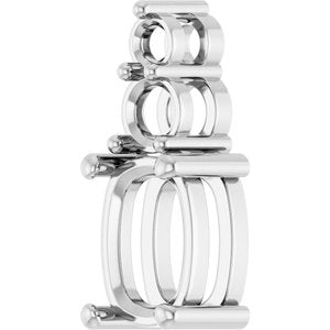 Sterling Silver 8x6 mm Elongated Cushion Pendant Mounting – image 4