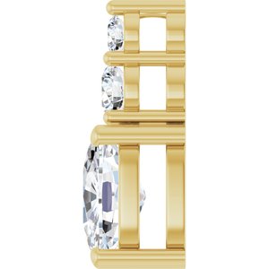 10K Yellow Gold 8x6 mm Elongated Cushion Pendant Mounting – image 5