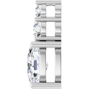 14K White Gold 8x6 mm Elongated Cushion Pendant Mounting – image 5