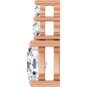 10K Rose Gold 8x6 mm Elongated Cushion Pendant Mounting – image 5