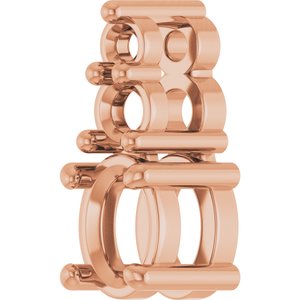 18K Rose Gold 4x3 mm Oval Pendant Mounting – image 4