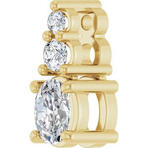 18K Yellow Gold 4x3 mm Oval Pendant Mounting – image 3