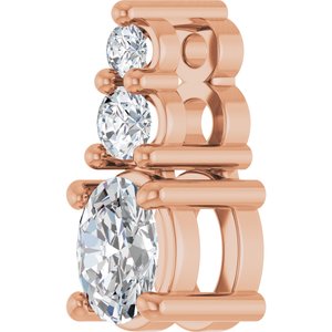 10K Rose Gold 4x3 mm Oval Pendant Mounting – image 3