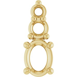 10K Yellow Gold 4x3 mm Oval Pendant Mounting – image 2