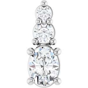 10K White Gold 4x3 mm Oval Pendant Mounting
