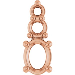18K Rose Gold 4x3 mm Oval Pendant Mounting – image 2