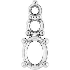 18K White Gold 4x3 mm Oval Pendant Mounting – image 2
