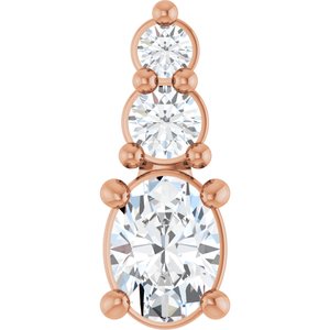 10K Rose Gold 4x3 mm Oval Pendant Mounting