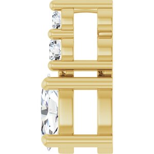 18K Yellow Gold 5x3 mm Oval Pendant Mounting – image 5