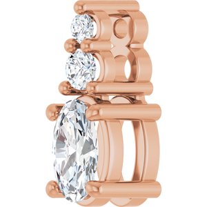 10K Rose Gold 5x3 mm Oval Pendant Mounting – image 3