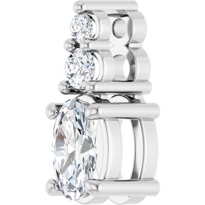 14K White Gold 5x3 mm Oval Pendant Mounting – image 3