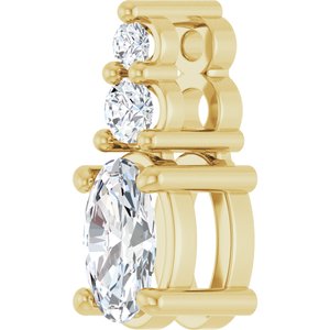 18K Yellow Gold 5x3 mm Oval Pendant Mounting – image 3