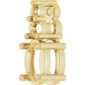 14K Yellow Gold 5x3 mm Oval Pendant Mounting – image 4