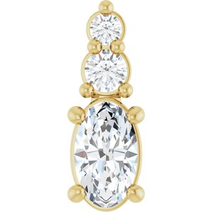 10K Yellow Gold 5x3 mm Oval Pendant Mounting