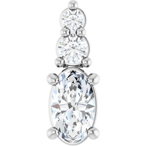 10K White Gold 5x3 mm Oval Pendant Mounting