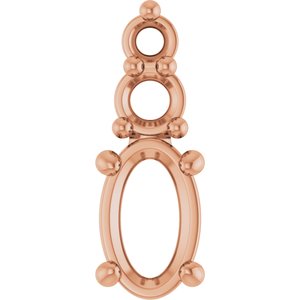 18K Rose Gold 5x3 mm Oval Pendant Mounting – image 2