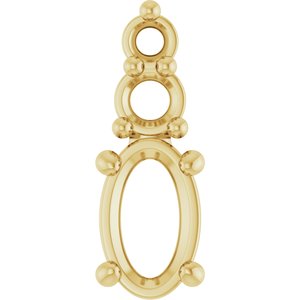 14K Yellow Gold 5x3 mm Oval Pendant Mounting – image 2
