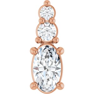10K Rose Gold 5x3 mm Oval Pendant Mounting