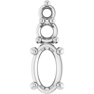 18K White Gold 5x3 mm Oval Pendant Mounting – image 2
