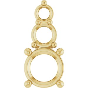 14K Yellow Gold 6 mm Round Pendant Mounting – image 2
