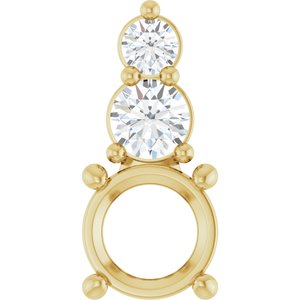 14K Yellow Gold 6 mm Round 1/5 CTW Lab-Grown Diamond Semi-Set Pendant – image 2