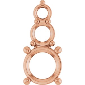 10K Rose Gold 6 mm Round Pendant Mounting – image 2