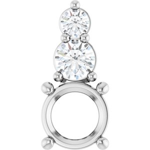 Platinum 6 mm Round 1/5 CTW Lab-Grown Diamond Semi-Set Pendant – image 2