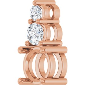 14K Rose Gold 6 mm Round 1/5 CTW Lab-Grown Diamond Semi-Set Pendant – image 4