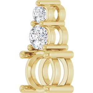 14K Yellow Gold 6 mm Round 1/5 CTW Lab-Grown Diamond Semi-Set Pendant – image 4