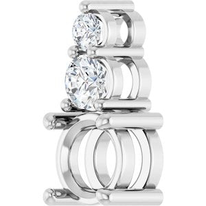 14K White Gold 6 mm Round 1/5 CTW Lab-Grown Diamond Semi-Set Pendant – image 4