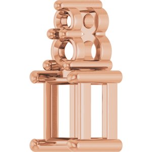 10K Rose Gold 4x3 mm Straight Baguette Pendant Mounting – image 4