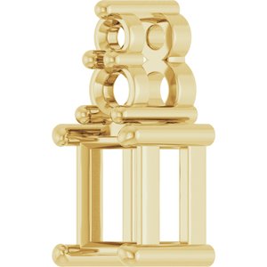 18K Yellow Gold 4x3 mm Straight Baguette Pendant Mounting – image 4