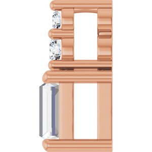 10K Rose Gold 4x3 mm Straight Baguette Pendant Mounting – image 5