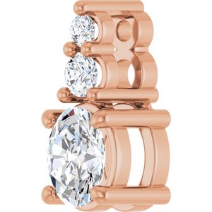 14K Rose Gold 4.5x3.5 mm Oval Pendant Mounting – image 3