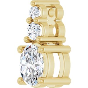 14K Yellow Gold 4.5x3.5 mm Oval Pendant Mounting – image 3