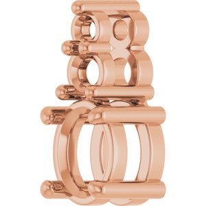 18K Rose Gold 4.5x3.5 mm Oval Pendant Mounting – image 4