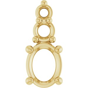 18K Yellow Gold 4.5x3.5 mm Oval Pendant Mounting – image 2