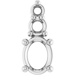 18K White Gold 4.5x3.5 mm Oval Pendant Mounting – image 2