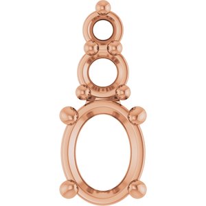 18K Rose Gold 4.5x3.5 mm Oval Pendant Mounting – image 2
