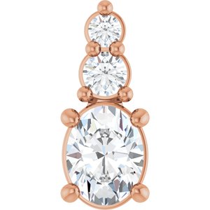 18K Rose Gold 4.5x3.5 mm Oval Pendant Mounting