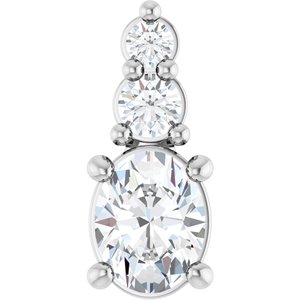 18K White Gold 4.5x3.5 mm Oval Pendant Mounting