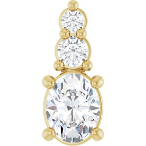 18K Yellow Gold 4.5x3.5 mm Oval Pendant Mounting