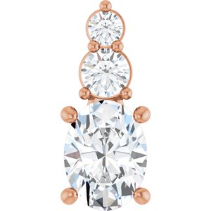 10K Rose Gold 8x6 mm Oval Pendant Mounting