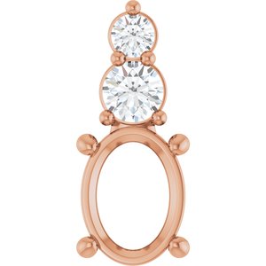 14K Rose Gold 8x6 mm Oval 1/5 CTW Natural Diamond Semi-Set Pendant – image 2